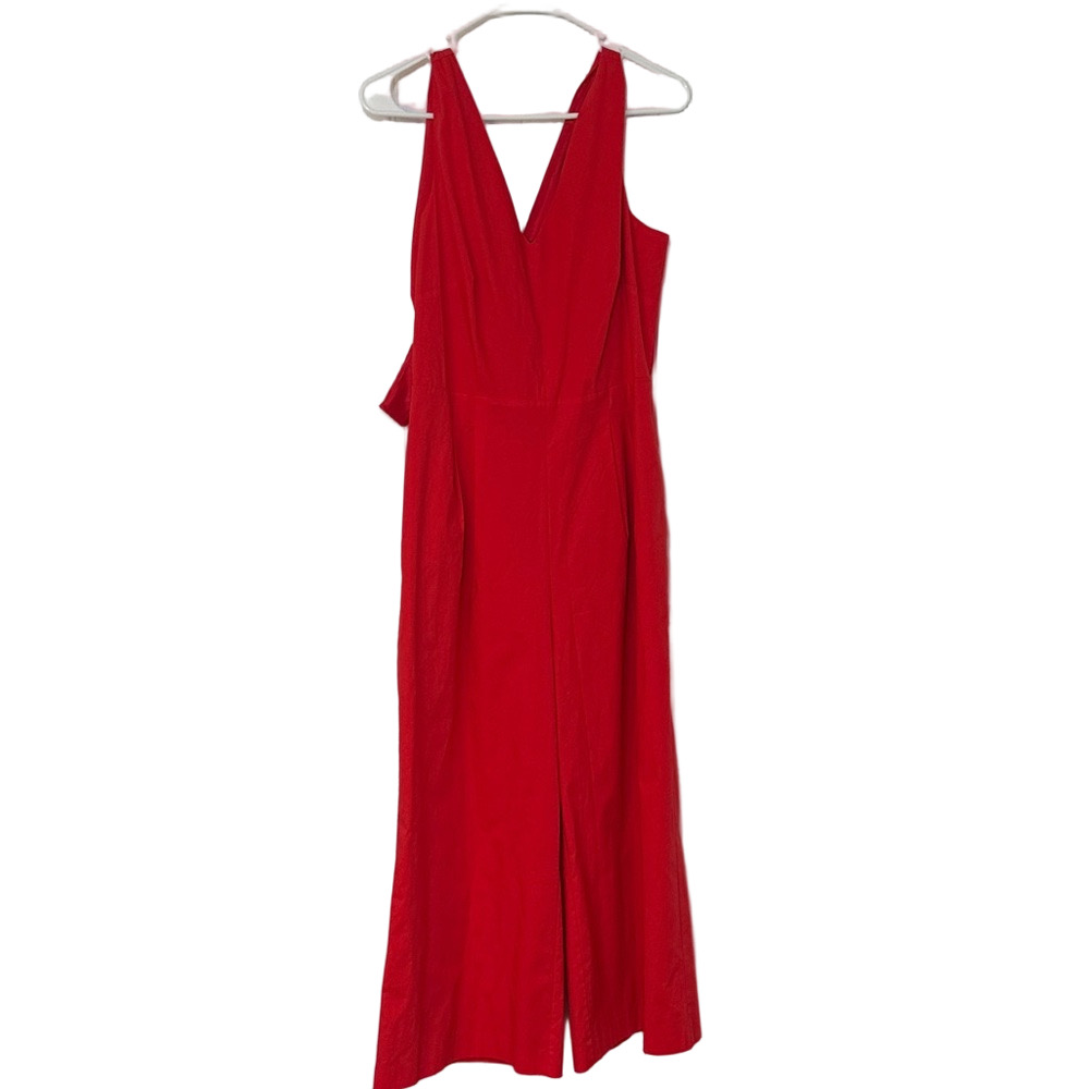 WT J.Crew Orange Jumpsuit Women’s Size 8 Wide Leg Tie Waist Summer Jumpsuit